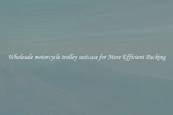 Wholesale motorcycle trolley suitcase for More Efficient Packing