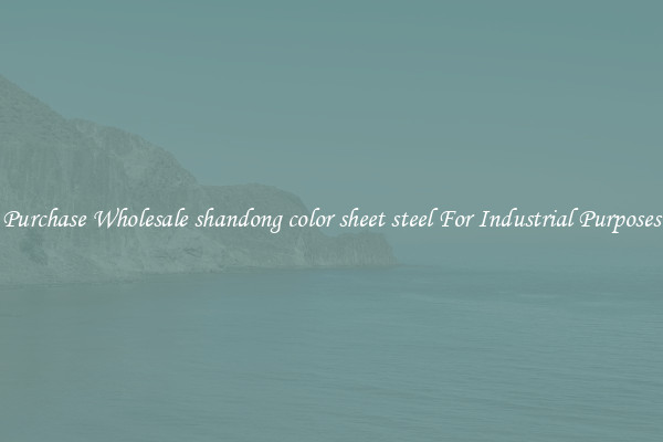 Purchase Wholesale shandong color sheet steel For Industrial Purposes