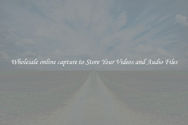 Wholesale online capture to Store Your Videos and Audio Files