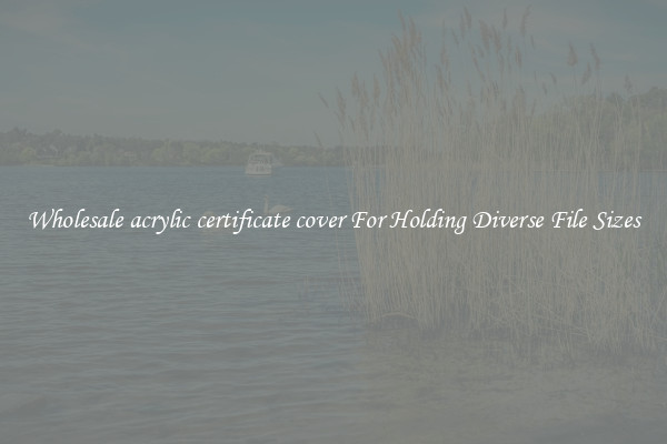 Wholesale acrylic certificate cover For Holding Diverse File Sizes