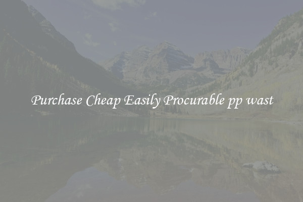 Purchase Cheap Easily Procurable pp wast