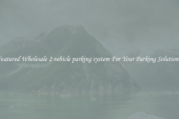 Featured Wholesale 2 vehicle parking system For Your Parking Solutions 